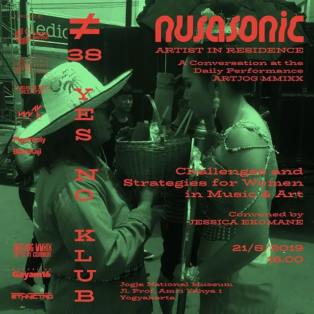 Flyer for YNK#38.2, 2019-08-21 at Jogja National Museum, featuring Jessica Ekomane